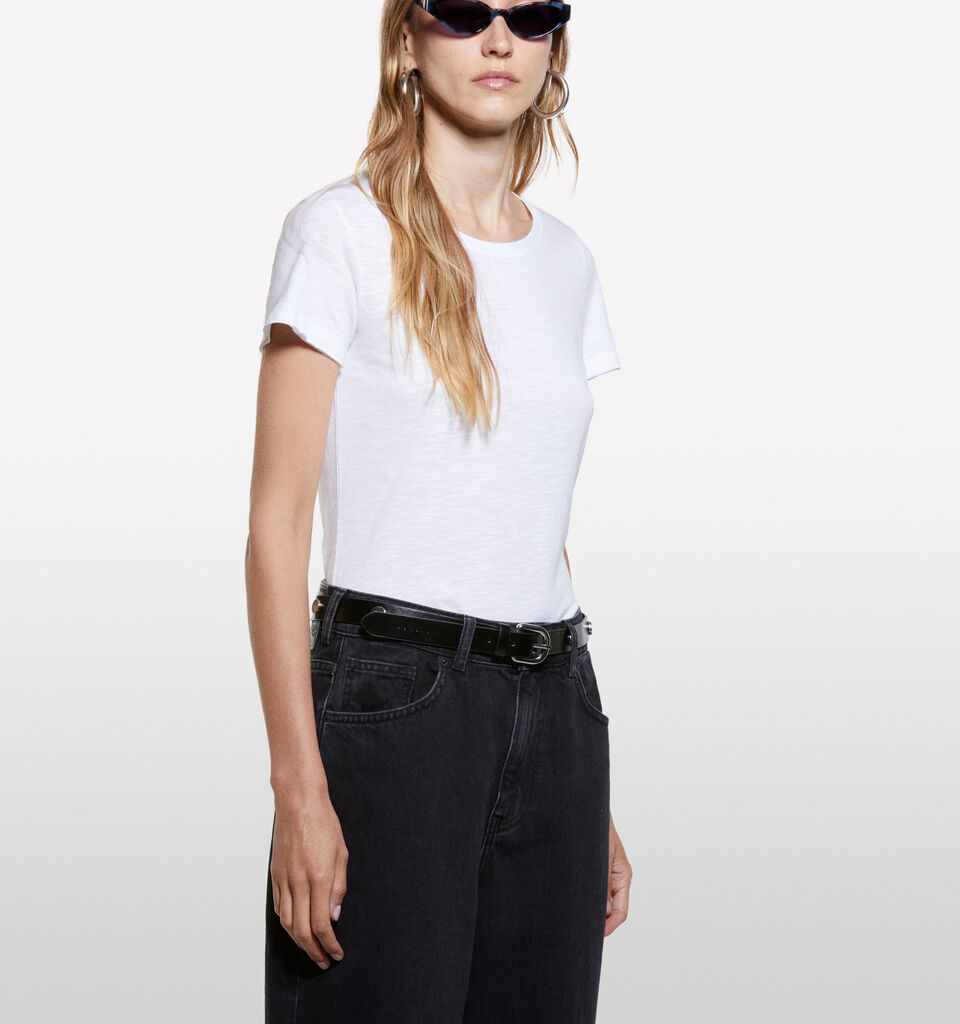T-shirt blanc à col rond - t-shirts à manches courtes pour femme - Blanc | Sisley image number 3